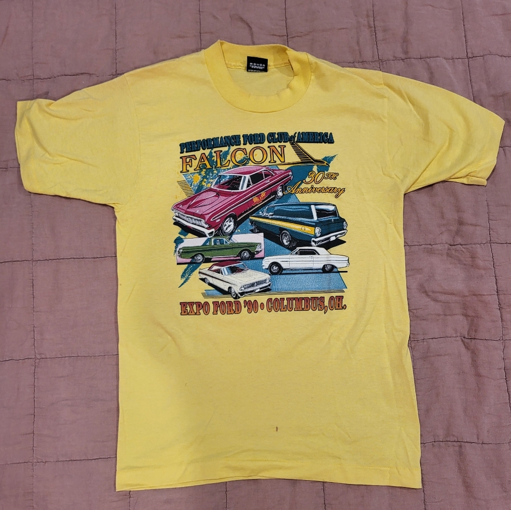 Yellow "car" tshirt.  Men's M.